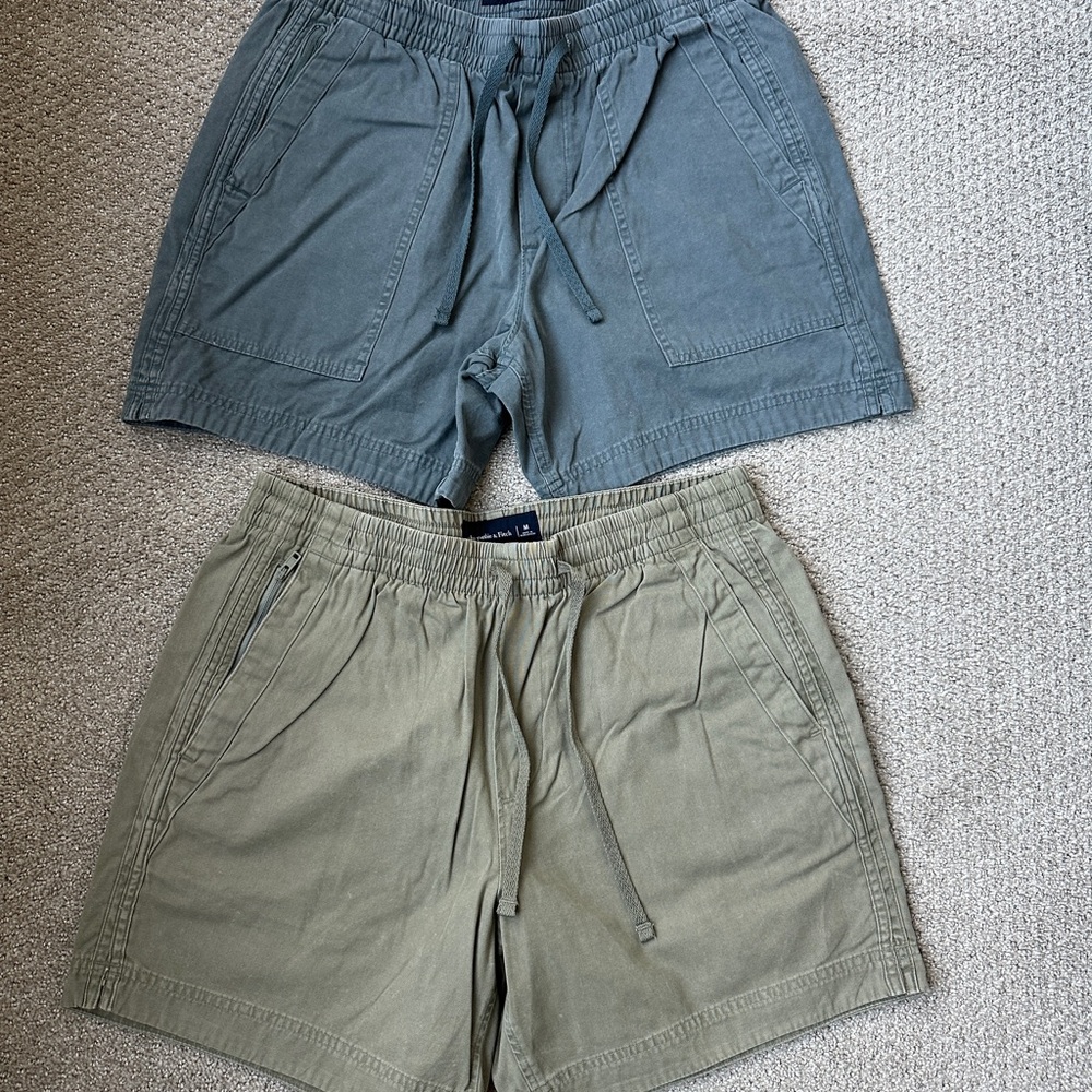 Abercrombie & Fitch Men's Athletic Shorts - Gray and Tan